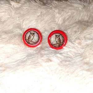 Vintage owl earrings - stud earrings